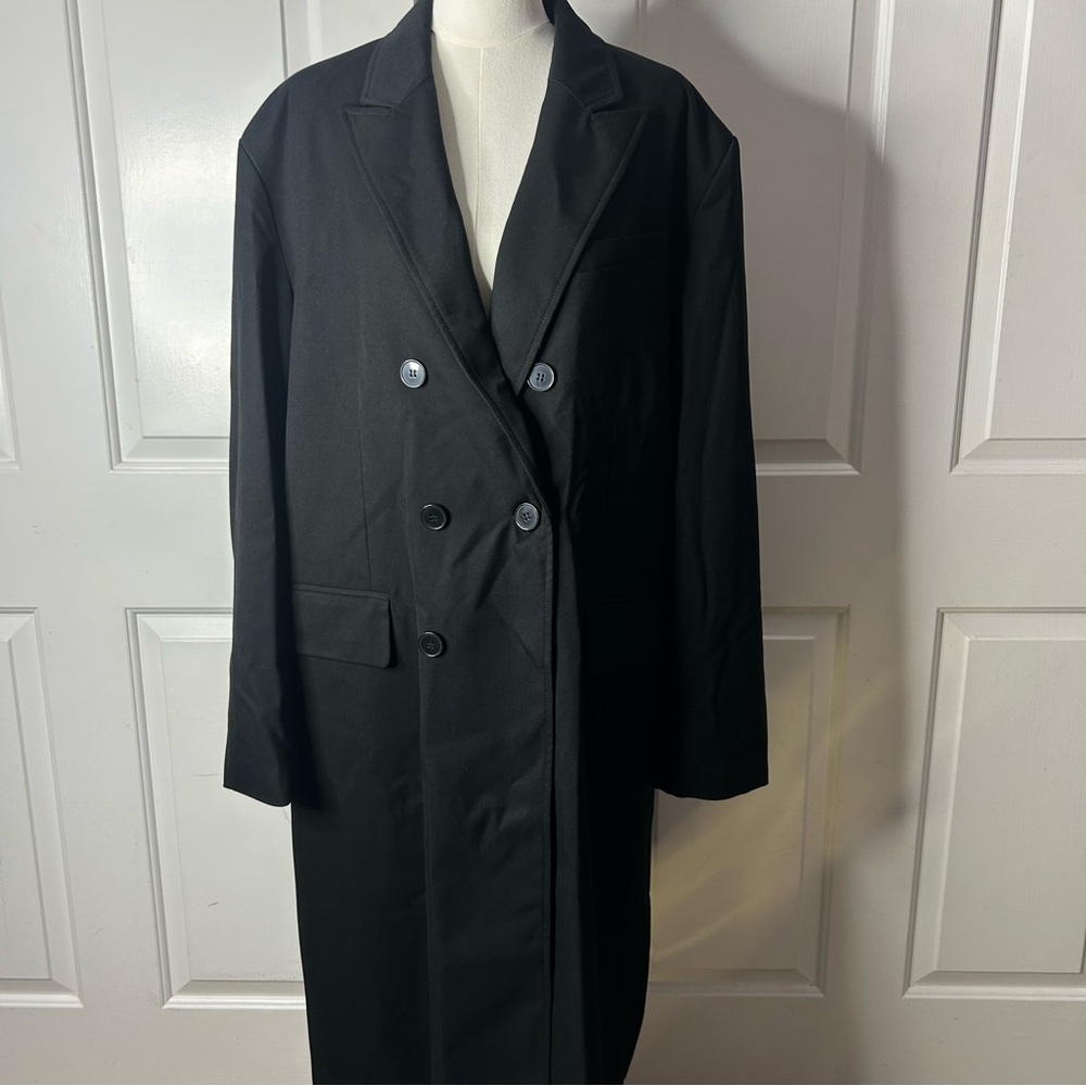 H&M RELAXED-FIT DOUBLE-BREASTED TWILL COAT (Size XL) - Picture 4 of 10
